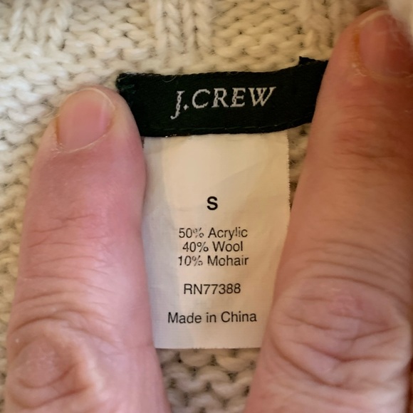 J. Crew cream colored Wool blend Chalet Shawl Collar Sweater Tunic. Size… - Picture 4 of 8